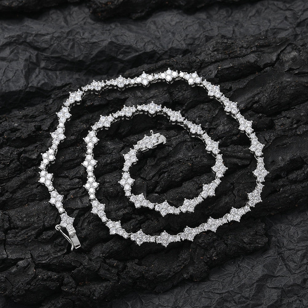 Mens Hip Hop Tight Neck Choker Style Honey Comb Bling Chain Necklaces