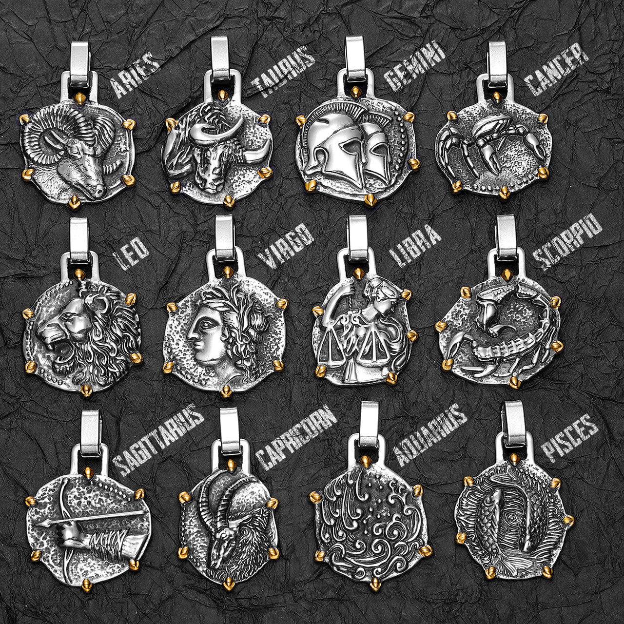 12 Constellations | 316L No Fade Stainless Steel Zodiac Sign Astrological Street Wear Pendants
