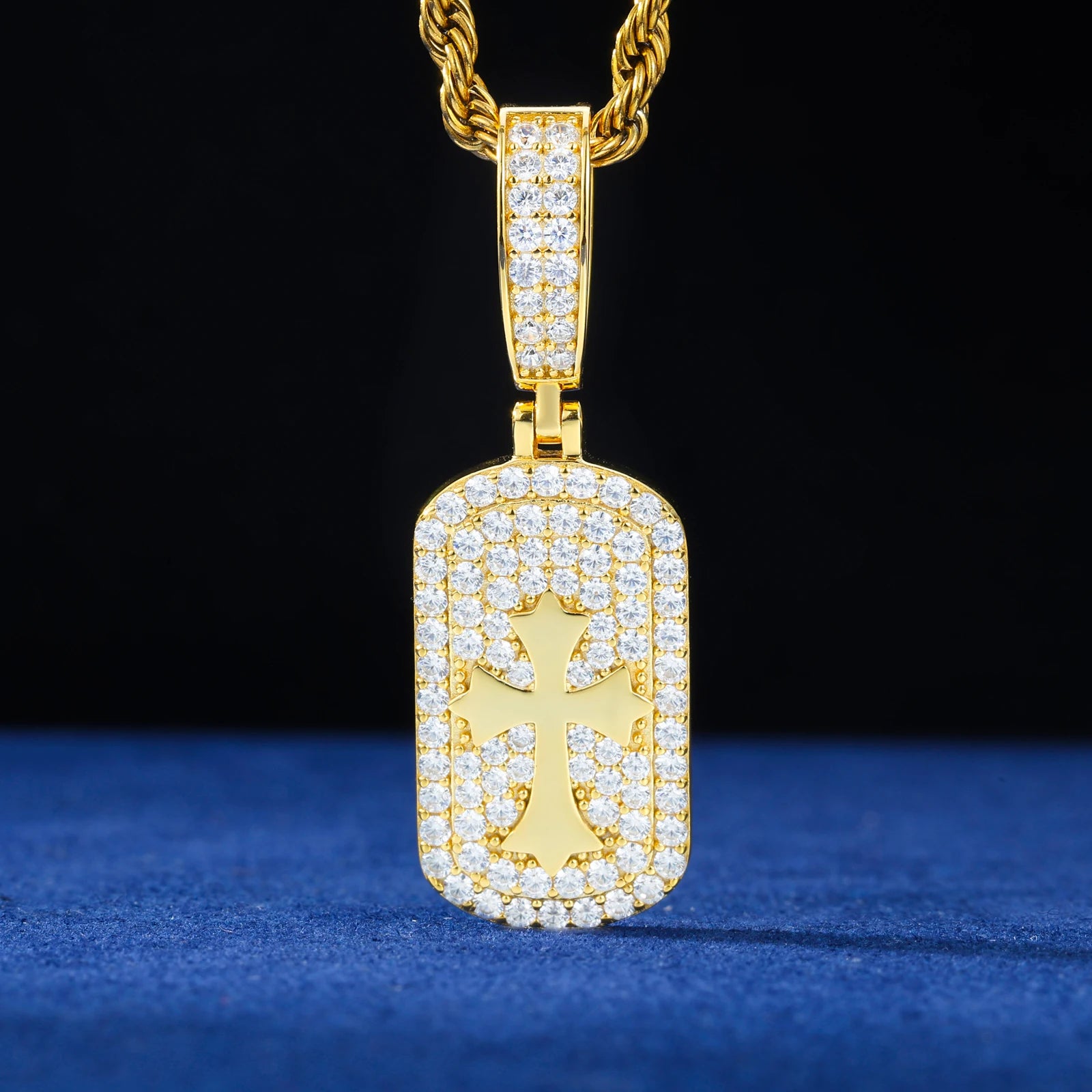 Self Certified | Moissanite Diamond Iced Bling 925 Silver Cross Pendant Necklace