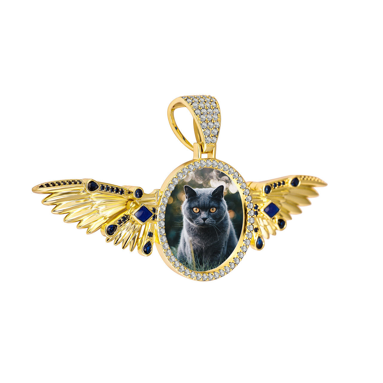 Angel Rise | Movable Wings VVS Diamond CZ Custom Photo Picture Hip Hop Pendant