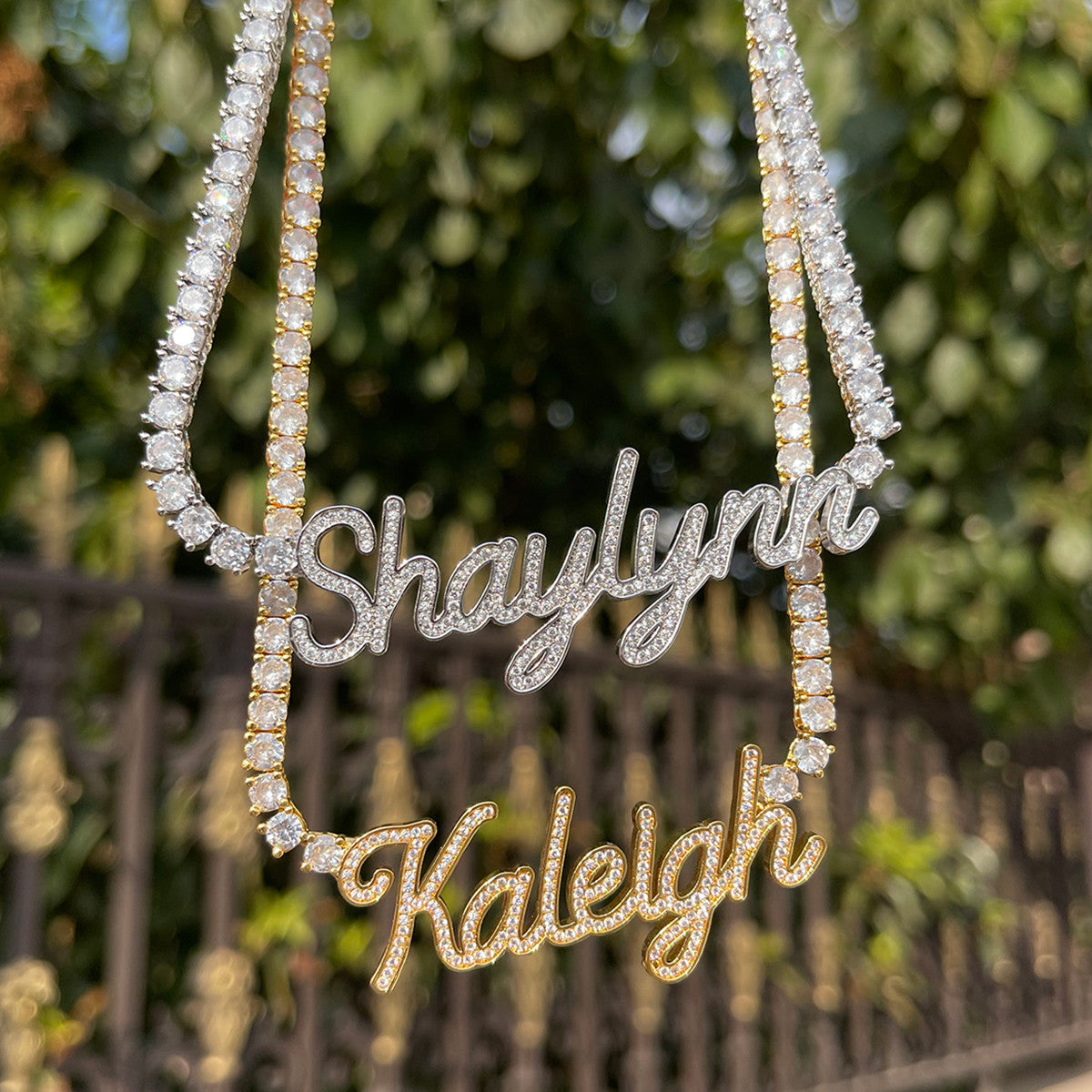 The Classy Girl | Tennis Chain Iced VVS Diamond CZ Custom Script Letter Necklace