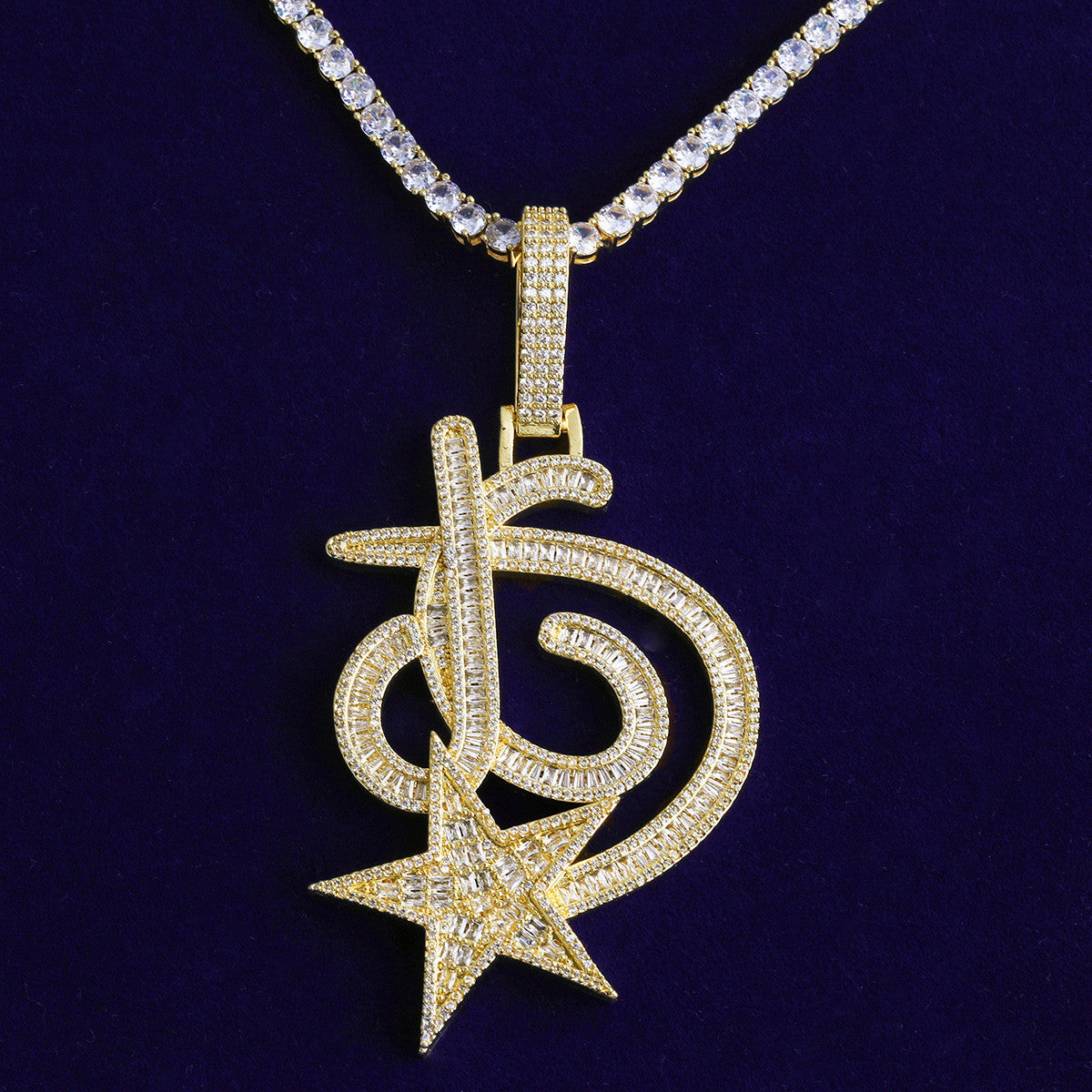 JG Star | VVS Diamond CZ Super Star Iced Blinged Out Hip Hop Pendant Chain Necklace