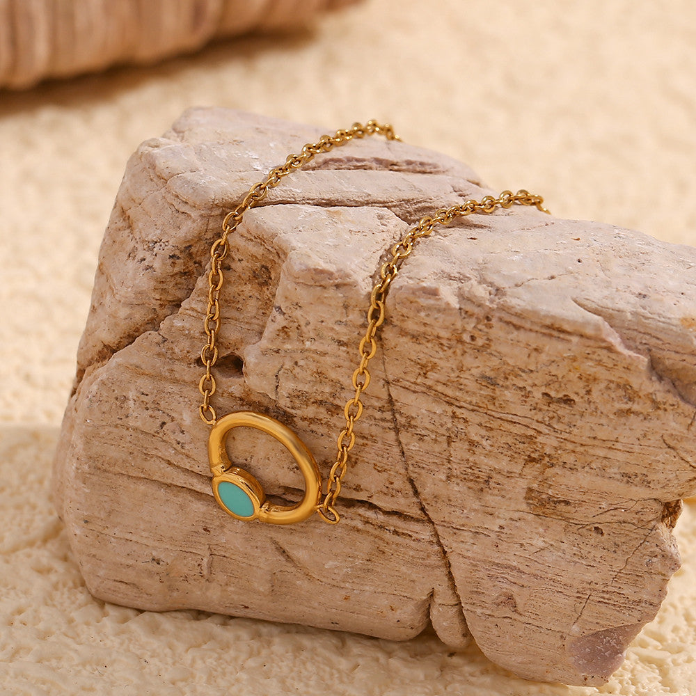 Waterproof Dainty Enamel Flower 18k Gold Stainless Steel Charm Bracelets