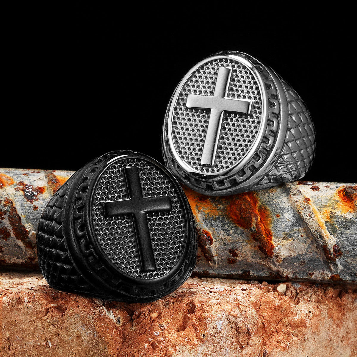 Cross Collection | 316L Stainless Steel Unique Spiritual Cross Street Wear Rings