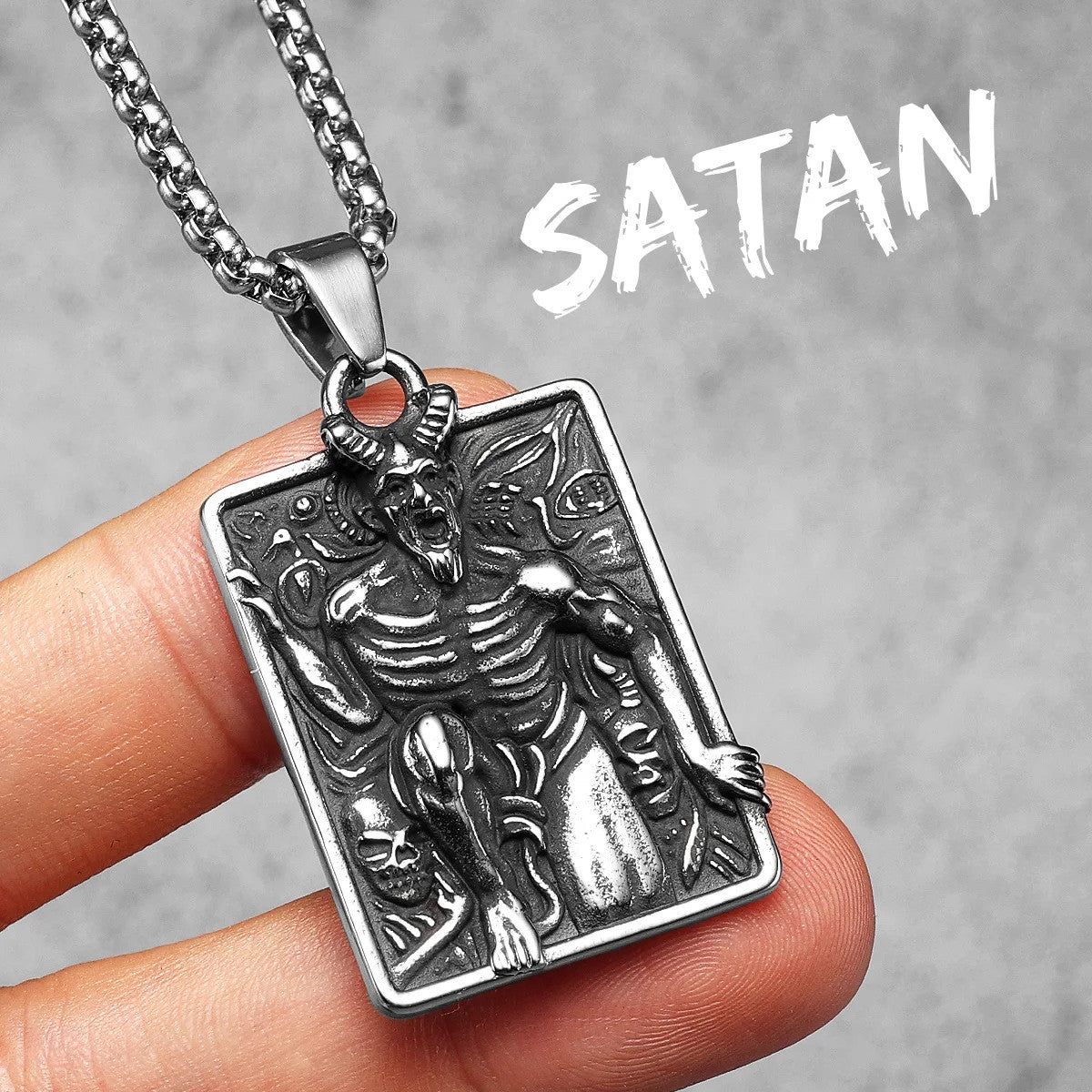 Fallen Angel | 316L No Fade Solid Stainless Steel Devil Satan Amulet Hip Hop Pendant