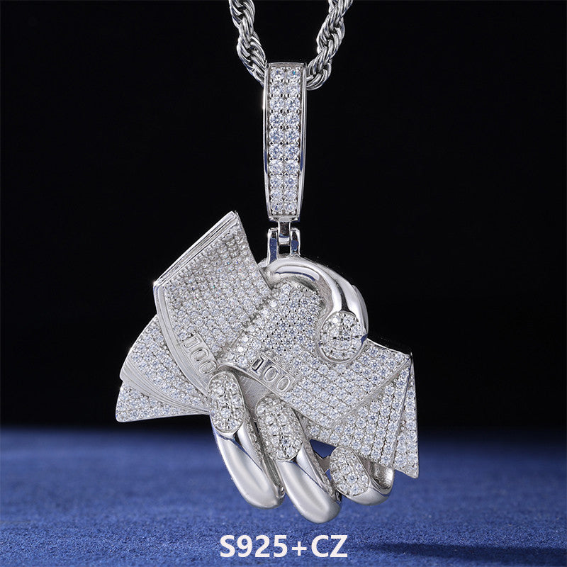Countin Money All Day | Moissanite Diamond 18k Gold 925 Solid Silver Hip Hop Pendant