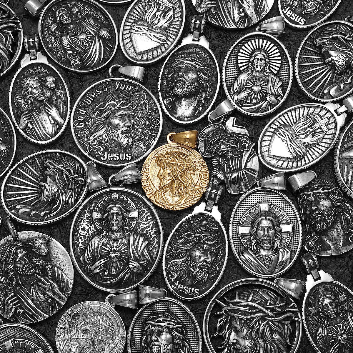 Jesus Heart Collection | 316L No Fade Stainless Steel Men's Spiritual Pendant Chain