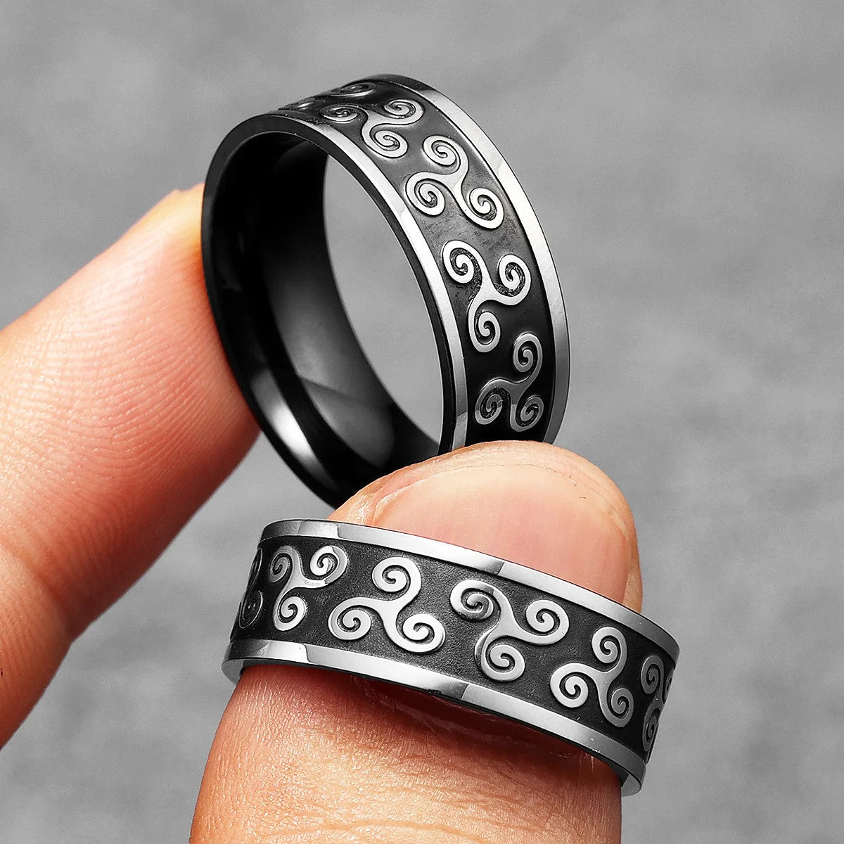 Viking Celtic Knot | Solid Stainless Steel Retro Black Designer Men Rings