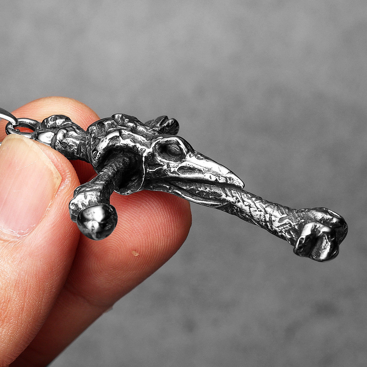 Crow Bone Cross | Solid Stainless Steel Unique Cross Street Wear Pendant