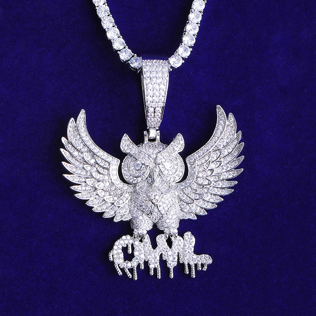 Wisdom Drip | VVS Diamond CZ Wise Owl Iced Blinged Out Pendant Chain