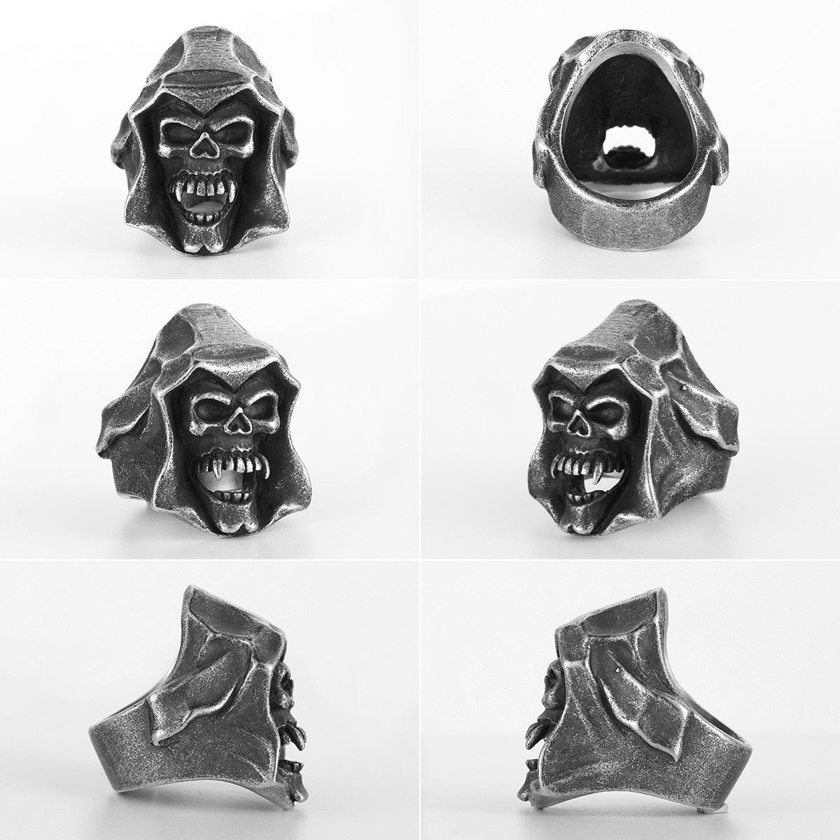 Angel Of Death | Solid 316L Stainless Steel Men Rings Grim Reaper Hip Hop Rings