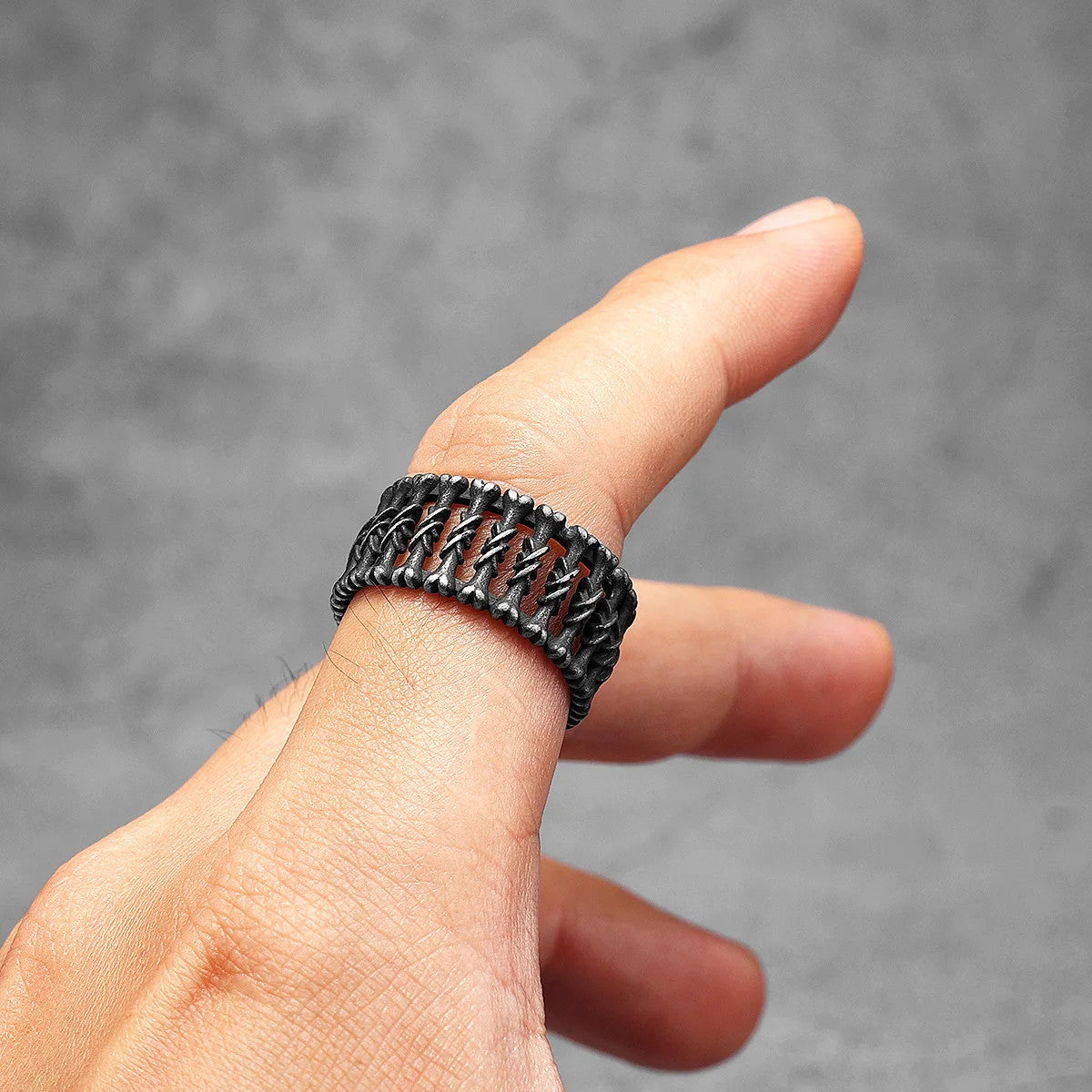 Bones | 316L No Fade Stainless Steel Retro Gothic Bone Yard Street Wear Rings