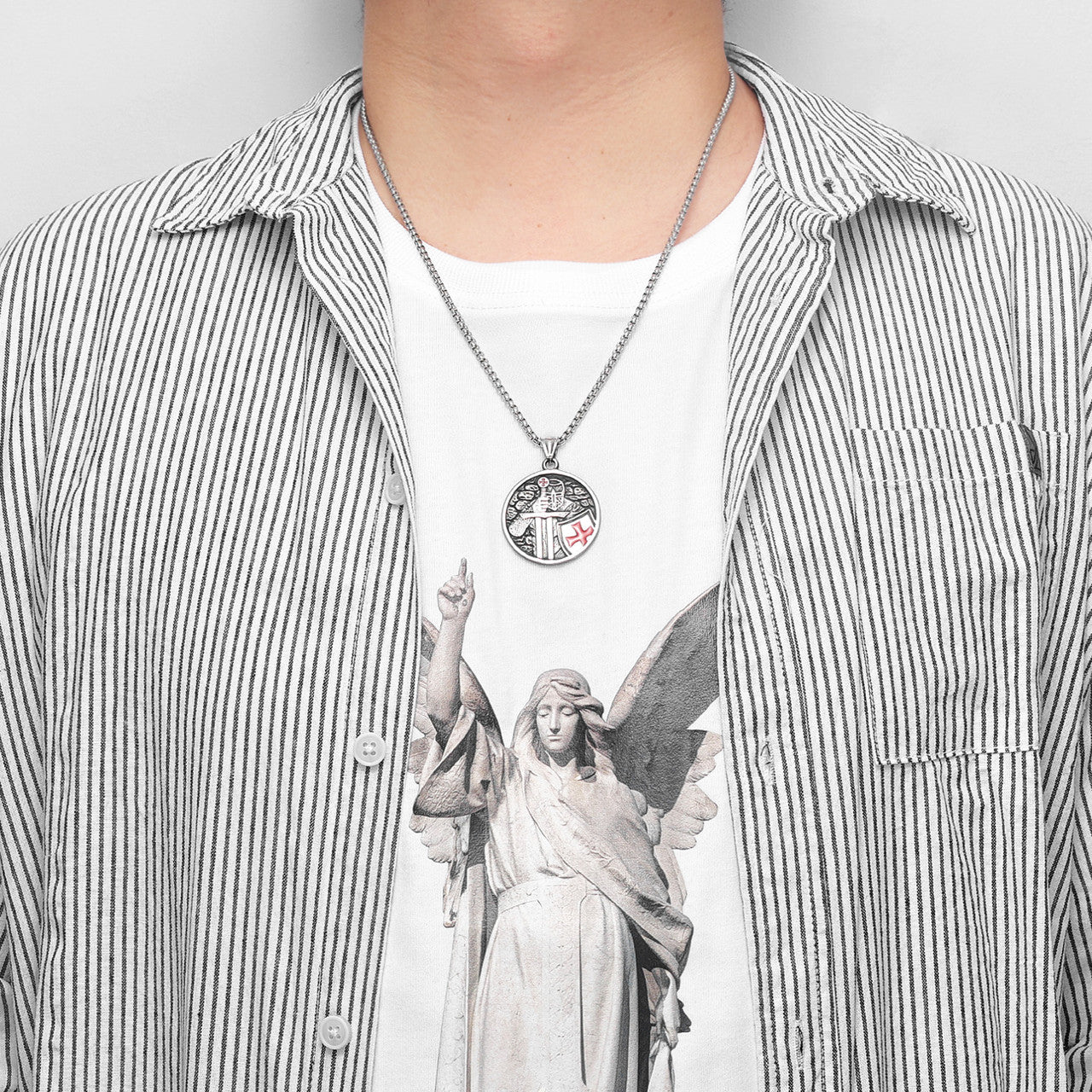 Red Crusade | 316L No Fade Solid Stainless Steel Paladin Street Stylish Pendant