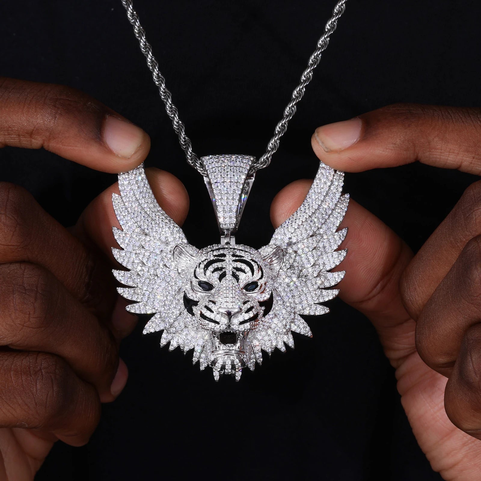 Show Your Stripes | Moissanite Diamond Iced Blinged Out Tiger Winged Hip Hop Pendant