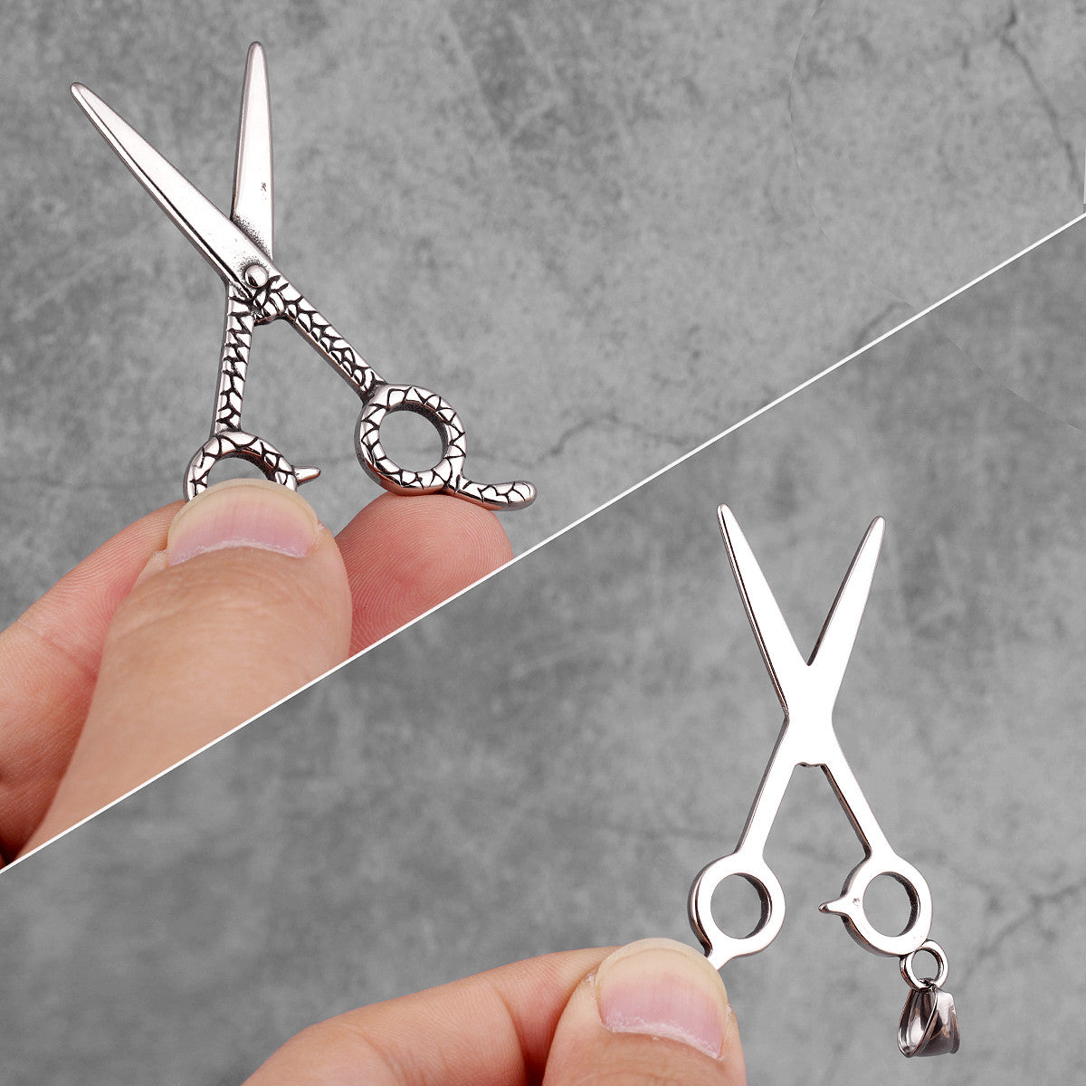 Scissors | Solid Stainless Steel Haircut Barber Scissors Hip Hop Pendant Chain Necklace