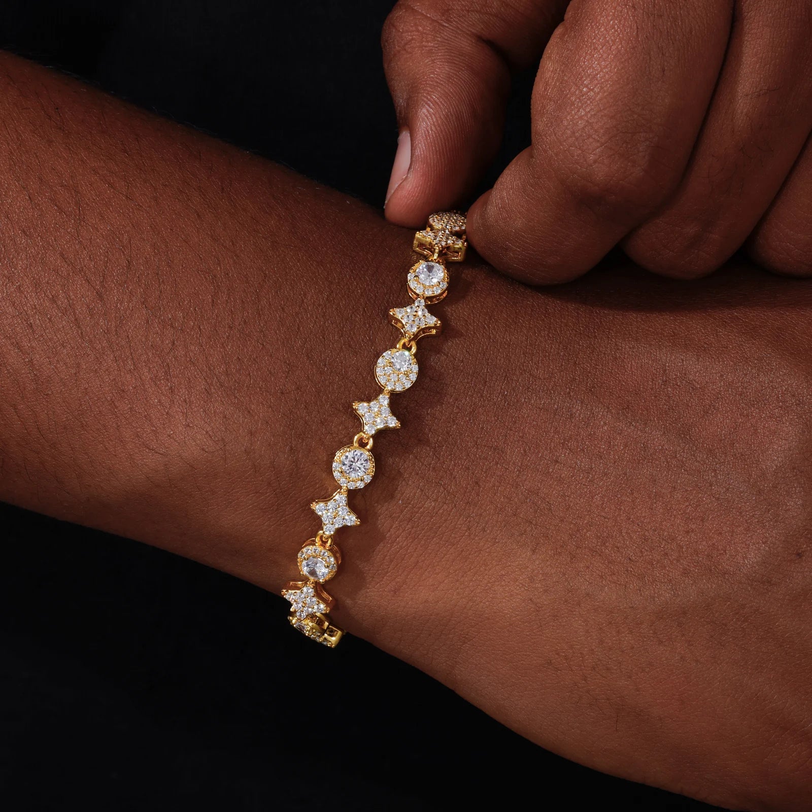 Stars Shine | 8mm Iced Blinged Out VVS Moissanite Diamond 925 Tennis Bracelet