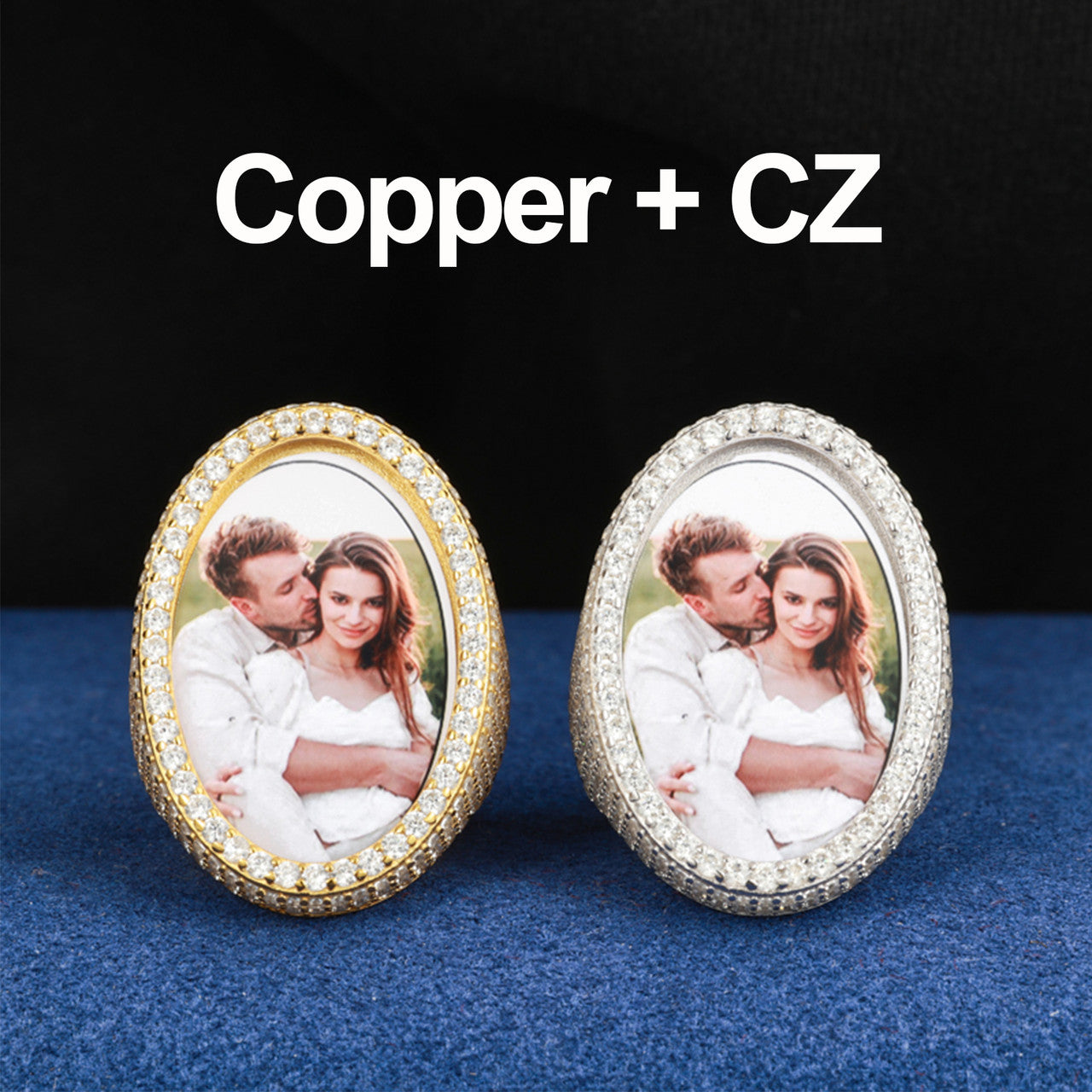 Precious Moments | Solid Sterling Silver Moissanite Diamond Hip Hop Photo Memory Rings