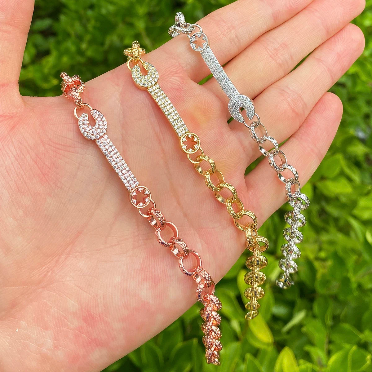 Love Tight | VVS Diamond CZ Iced Bling Out Belcher Wrench Bracelet