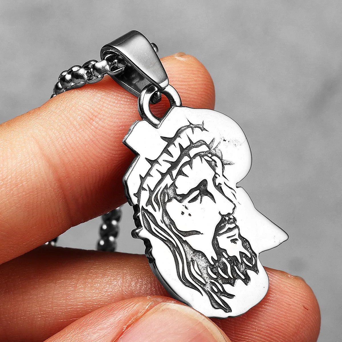 Christian Jesus Piece | Double Sided Powerful Cross Amulet Spiritual Street Wear Pendant