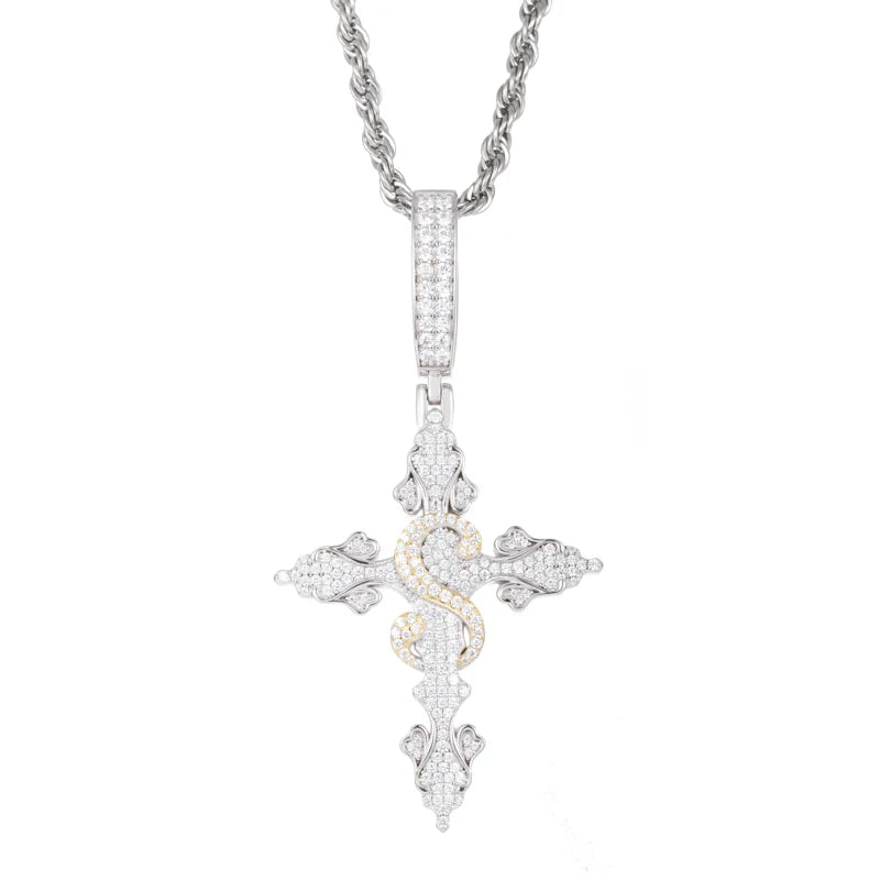 Serenity Cross | S925 Silver Moissanite Diamond Cross Of Peace Hip Hop Pendant Necklace