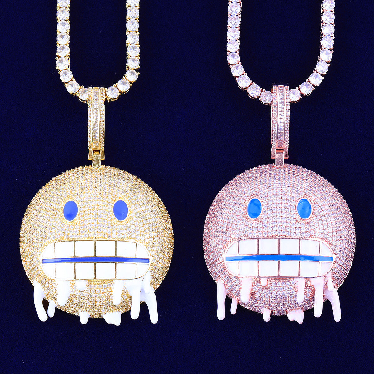 I'm Too Cold | VVS Diamond CZ Cold Emoji Hip Hop Pendant Chain Necklace