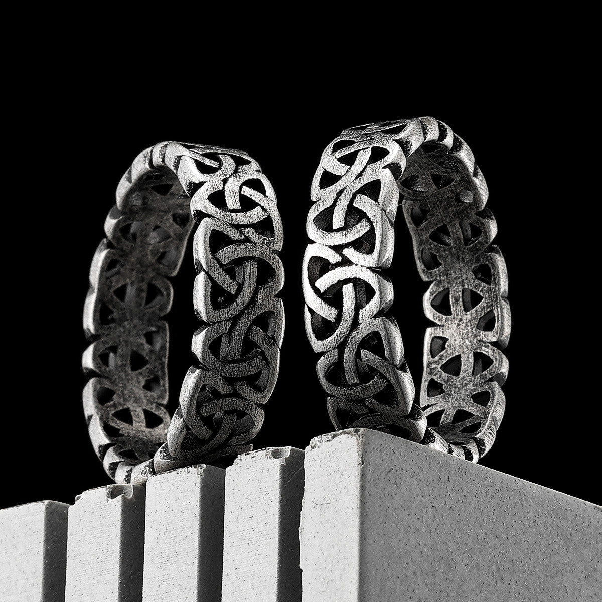 Cycle of Existence | 316L Solid Stainless Steel Hollow Celtic Knot Street Wear Rings