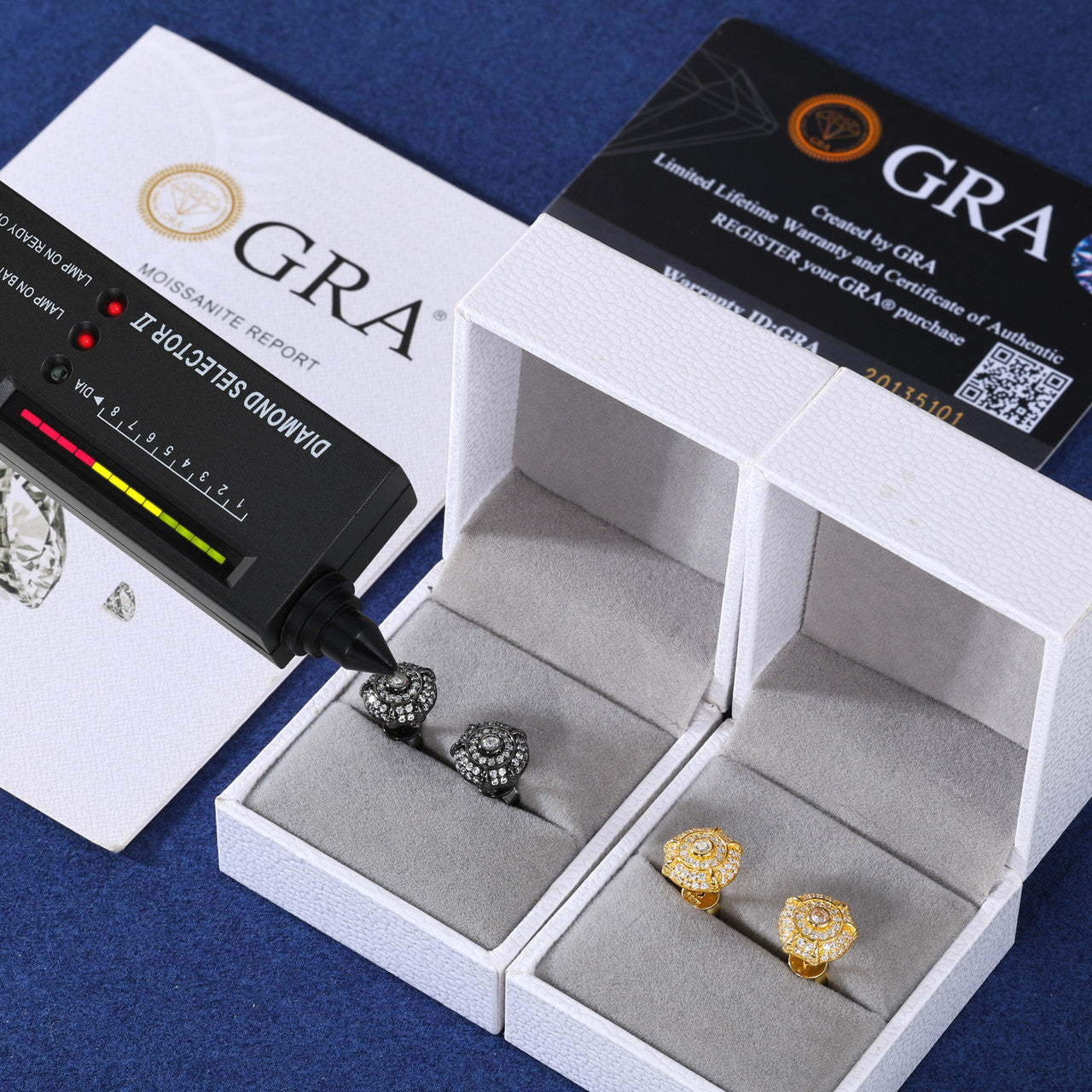 Dragon Claw | Sterling Silver Moissanite Diamond 18k Gold Black Hip Hop Earrings