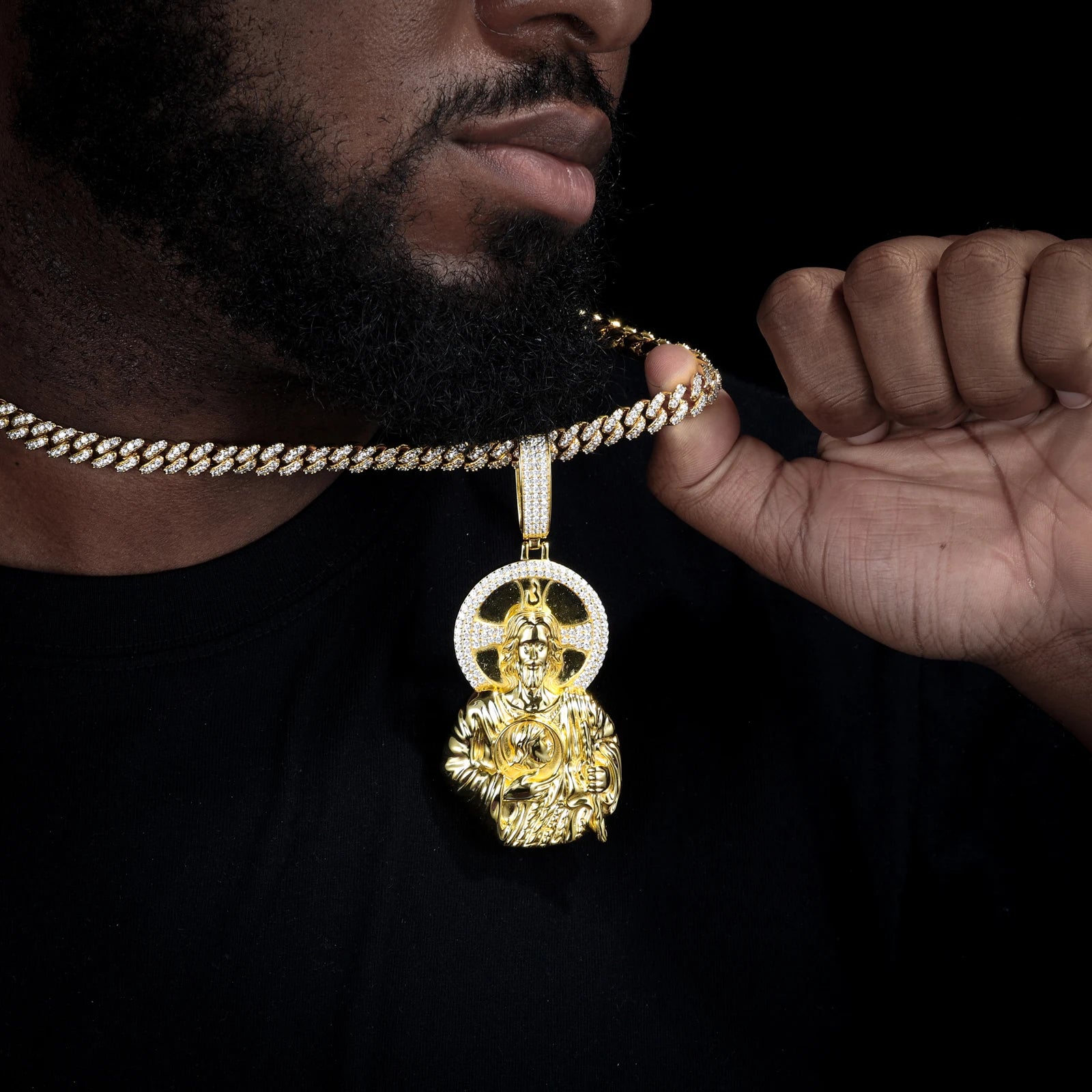 The Son | Moissanite Diamond Radiant Sun Jesus Head Solid 925 Silver Hip Hop Pendant