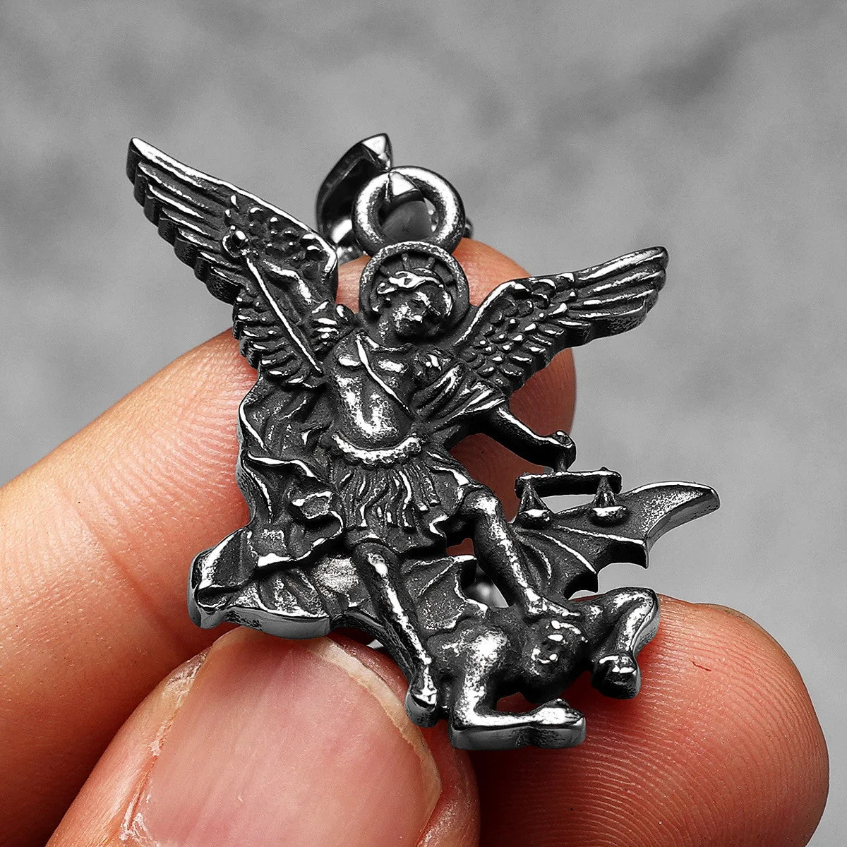 Saint Michael | Satan Under My Feet Solid Stainless Steel Religious Pendant