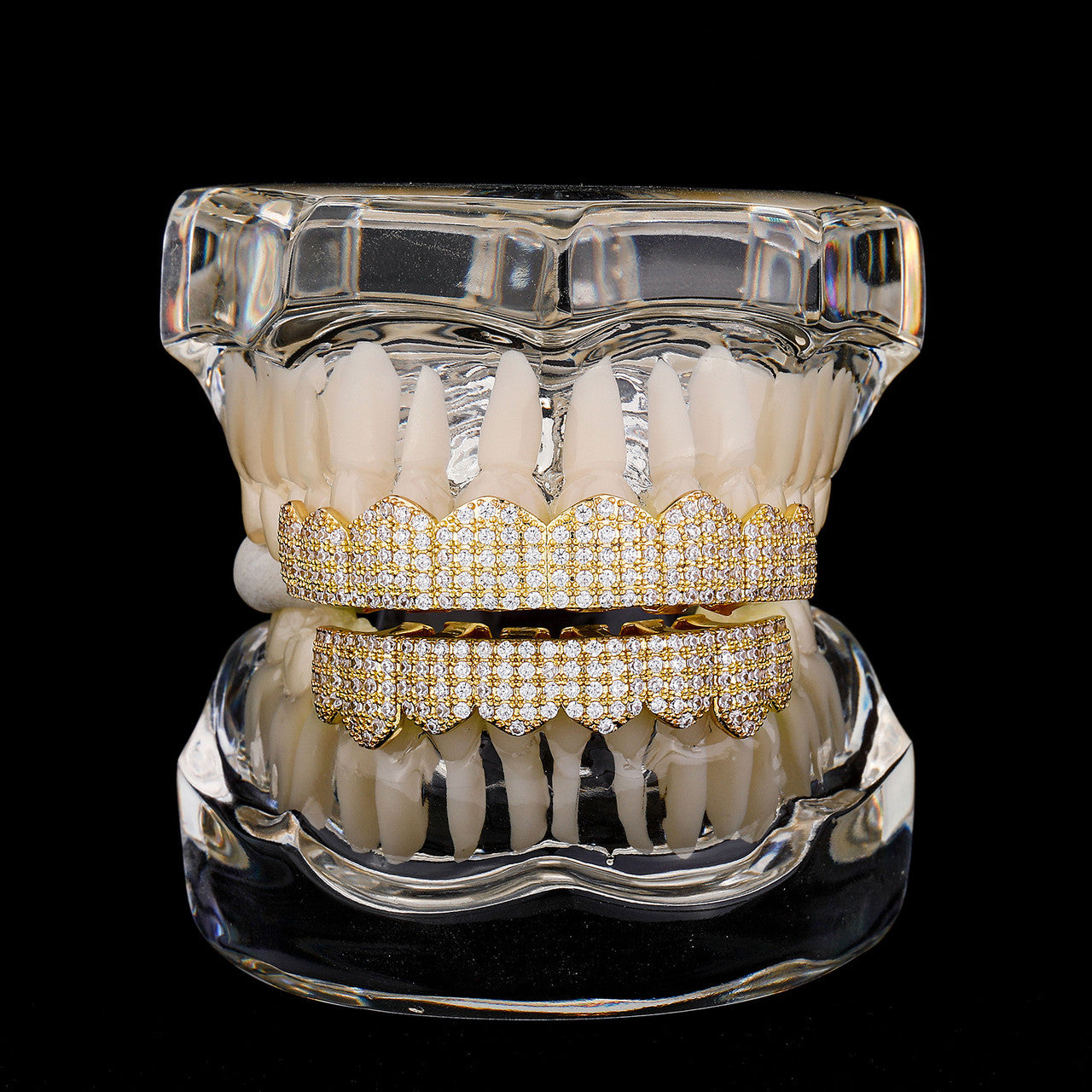 WordPlay | VVS Diamond CZ 18k 925 Silver Full Iced Hip Hop Full Mouth Tooth Grillz