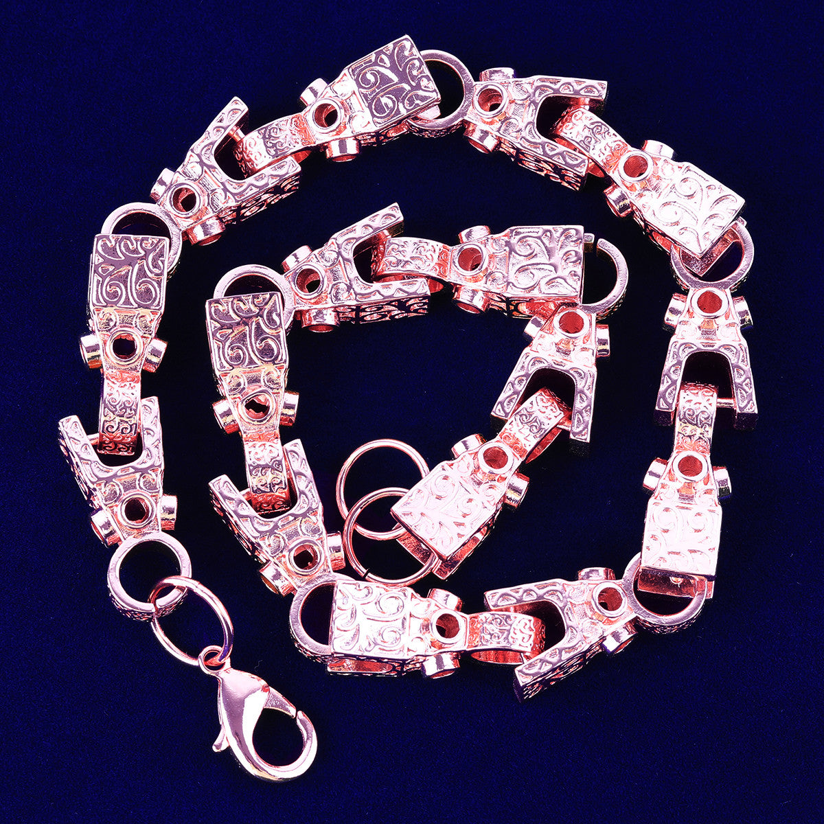 The Icon | Men's 3D Block Link Hip Hop Designer 24k 925 Silver Rose Gold Chain