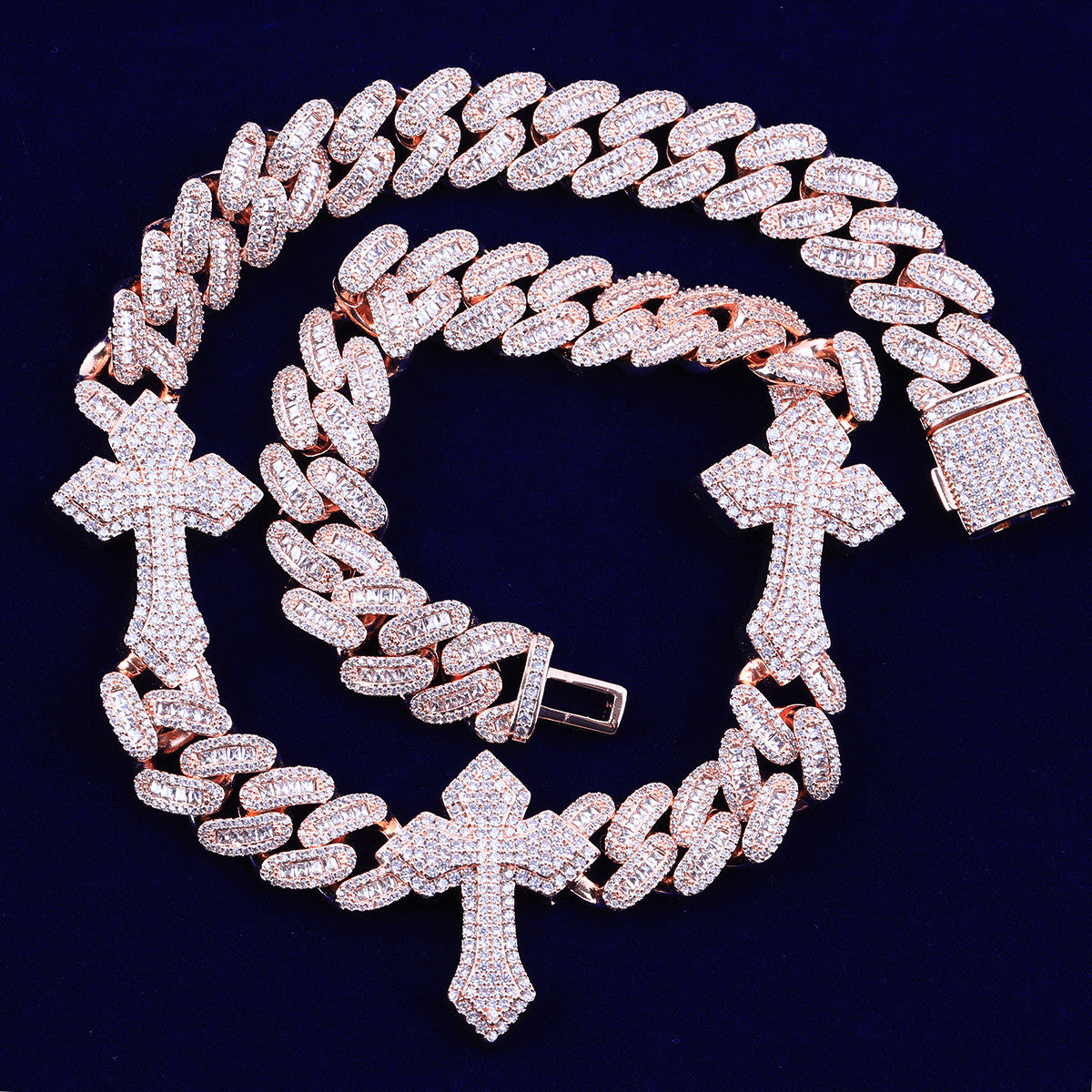 The Cuban Cross Link | VVS Diamond CZ 5A Iced Blinged Out Chain Necklace