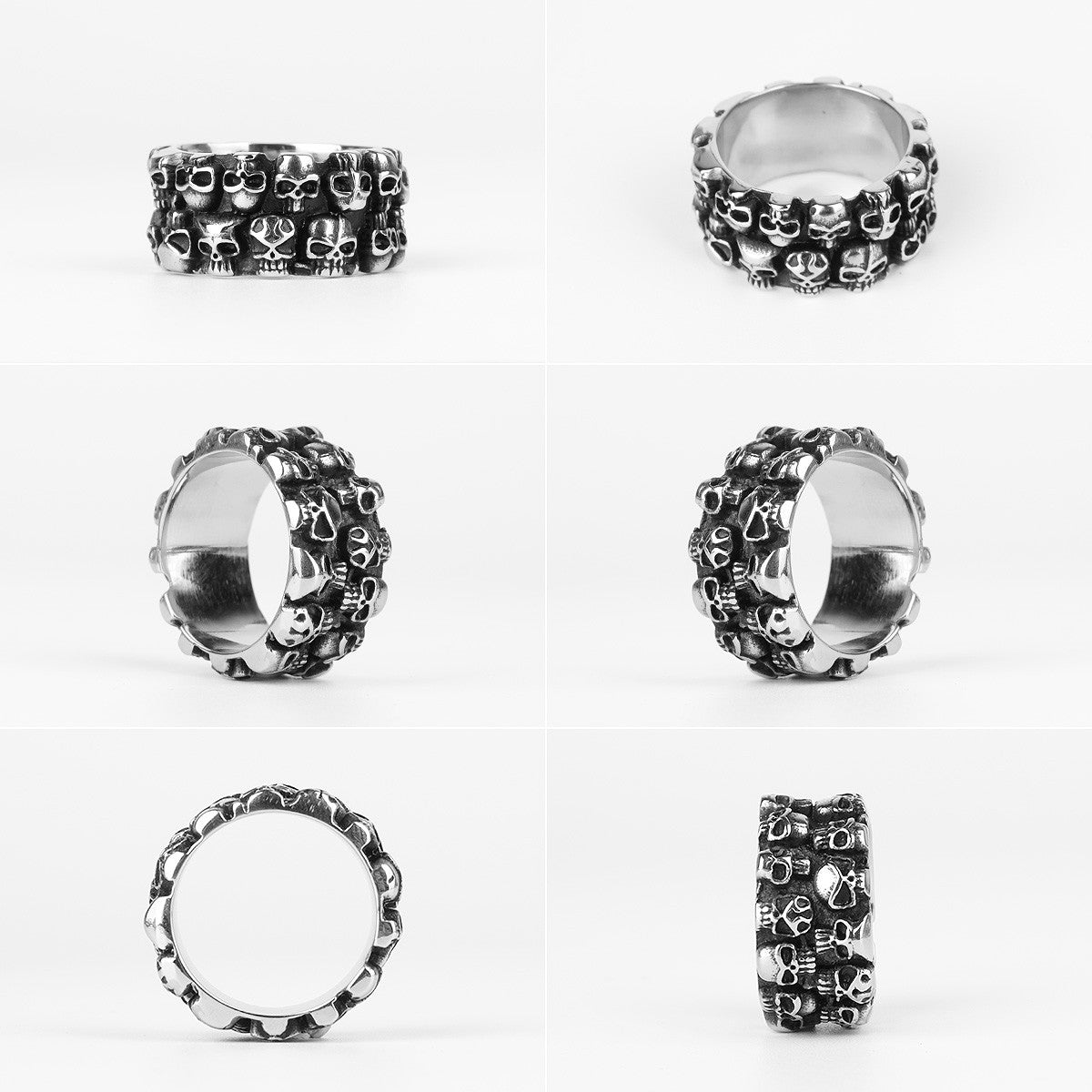 Death Is Coming | 316L Stainless Steel Carved Skull Hip Hop Biker Gang Ring