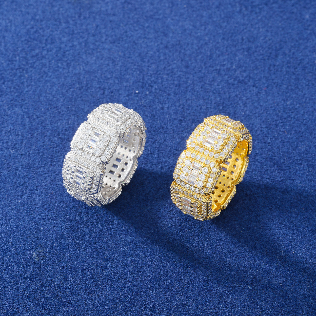 Shot Caller | Solid Silver 18k Gold Moissanite Diamond Luxury Hip Hop Mens Rings