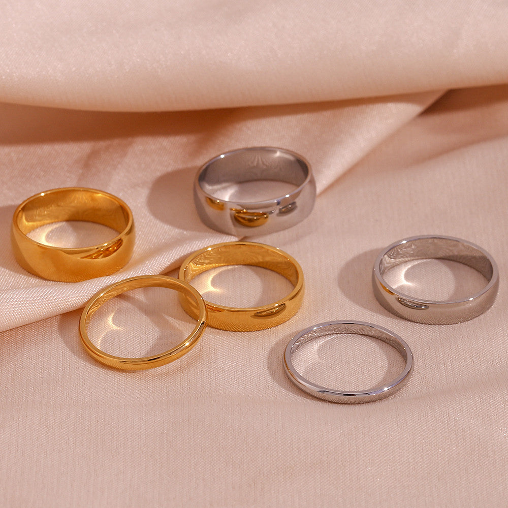 Waterproof Stainless Steel 18k Gold Silver Bling Bling 2mm 4mm 6mm Stackable Rings