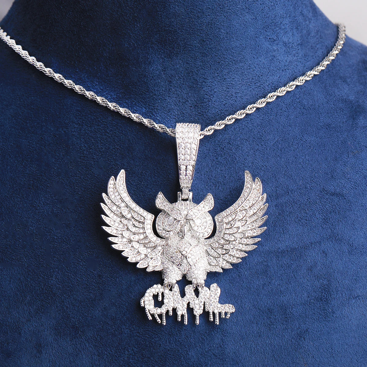 Wisdom Drip | VVS Diamond CZ Wise Owl Iced Blinged Out Pendant Chain