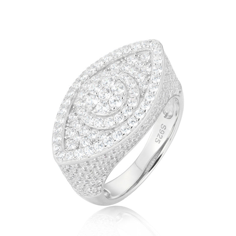 Turkish Evil Eye | Solid 925 Sterling Silver Moissanite Diamond All Seeing Eye Rings