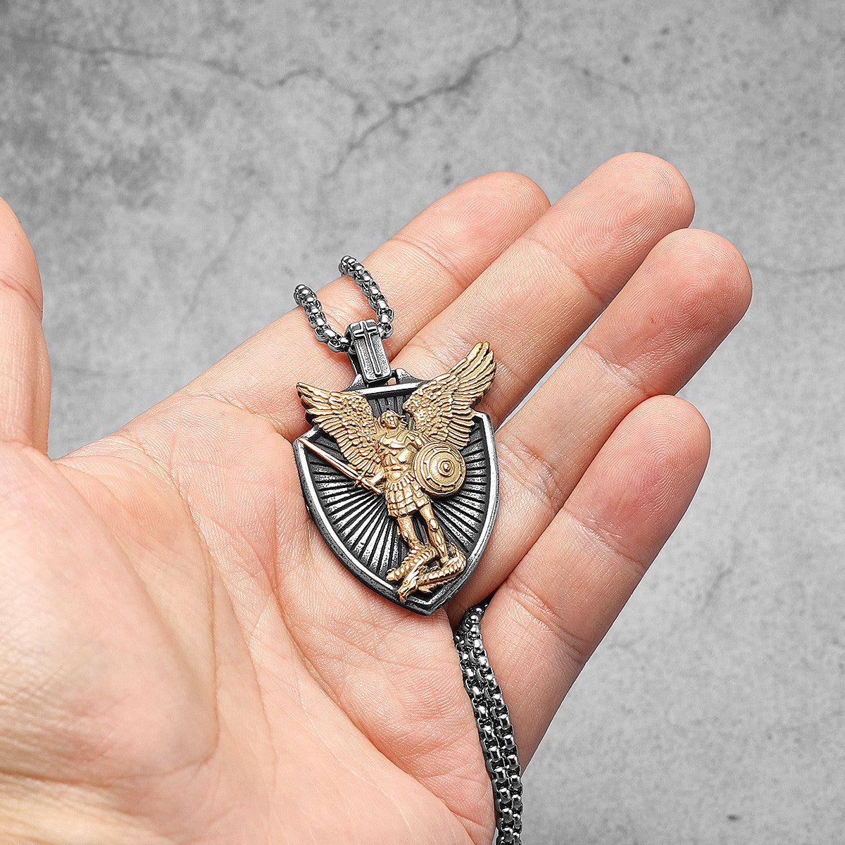 Saint Michael | 316L Stainless Steel Archangel Guardian Shield or Protection Pendant