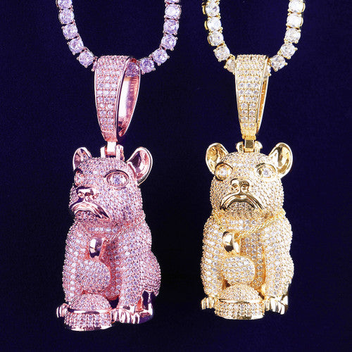 Dog's Gotta Eat | VVS Diamond CZ French Bull Dog Hip Hop Pendant Chain