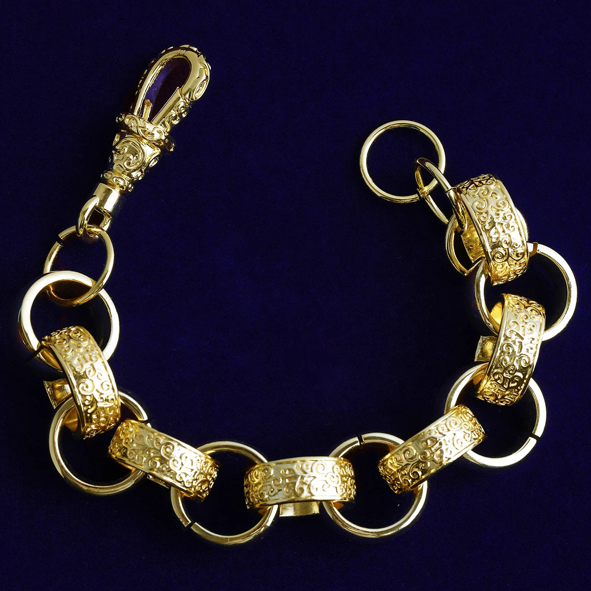 Filigree Chain | 20mm Rolo Link 24k Gold 925 Silver Belcher Clasp Hip Hop Chains