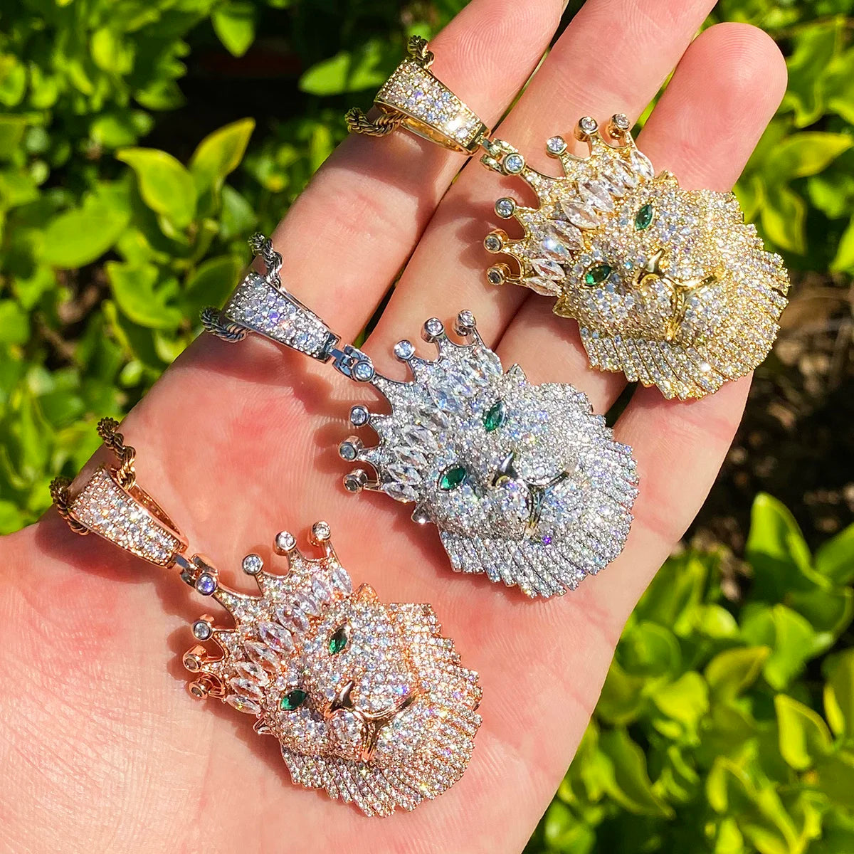 The Domain | VVS Diamond CZ 5AA+ Lion Kings Crown Hip Hop Pendant Chain