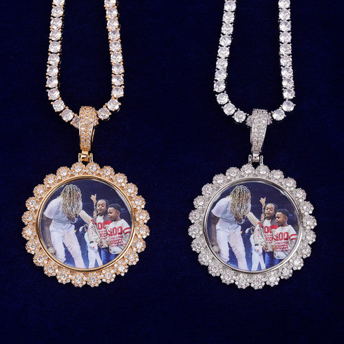 Photo Bomb | Custom Made VVS Diamond CZ Cluster Stone Picture Necklace