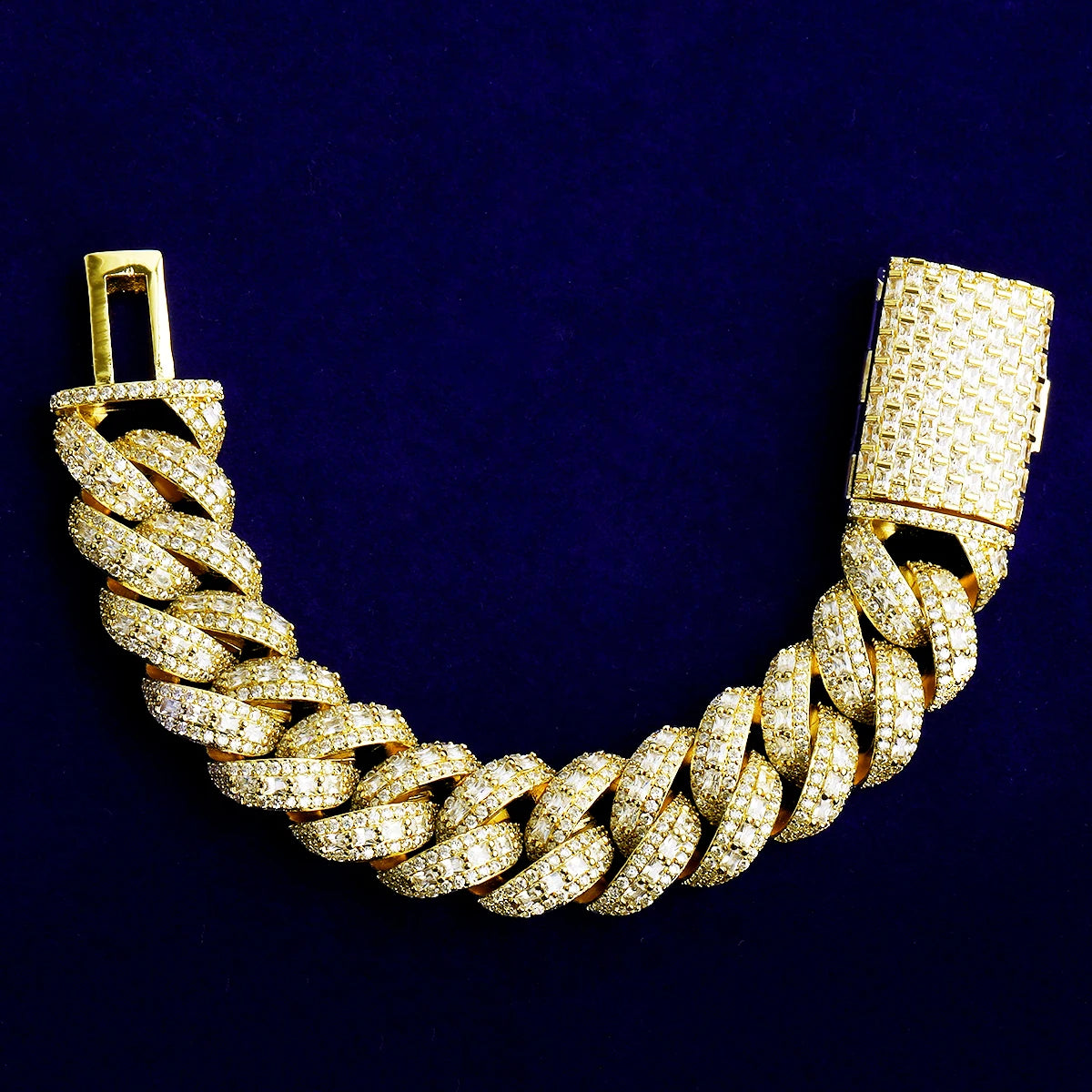 The Slab | VVS Diamond CZ Iced Pieces 4 Prong Set Hip Hop Cuban Link Bracelet