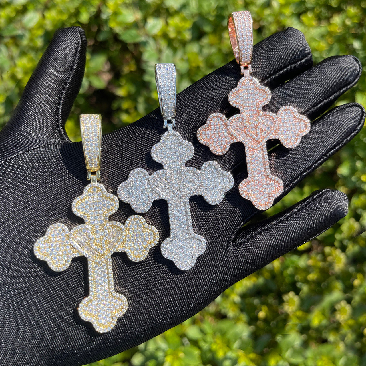 Healing Heart Cross | VVS Diamond CZ Baguette Iced Blinged Out Pedant