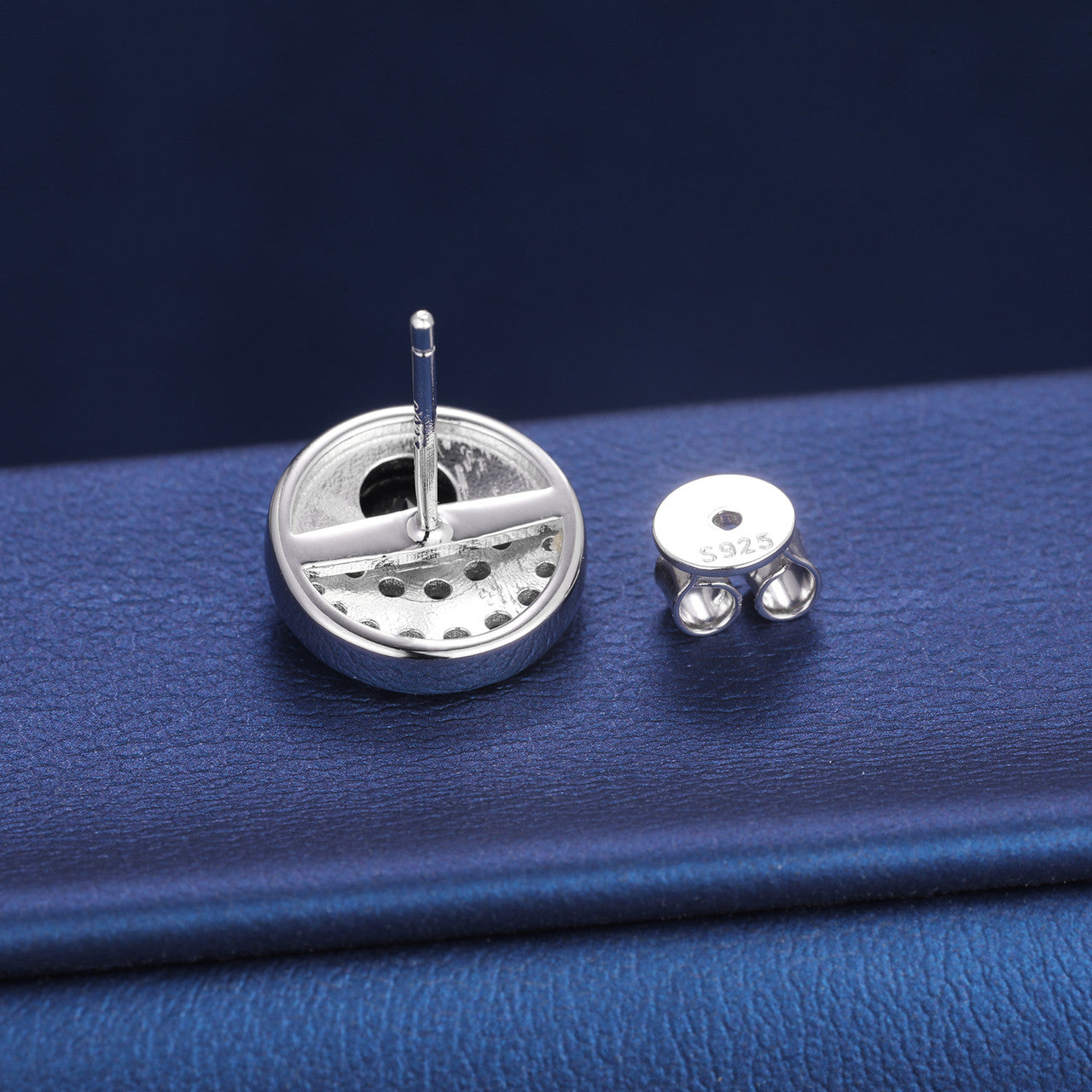 Black Moon | Solid Silver Moissanite Diamond Iced Blinged Out 925 Stud Earrings