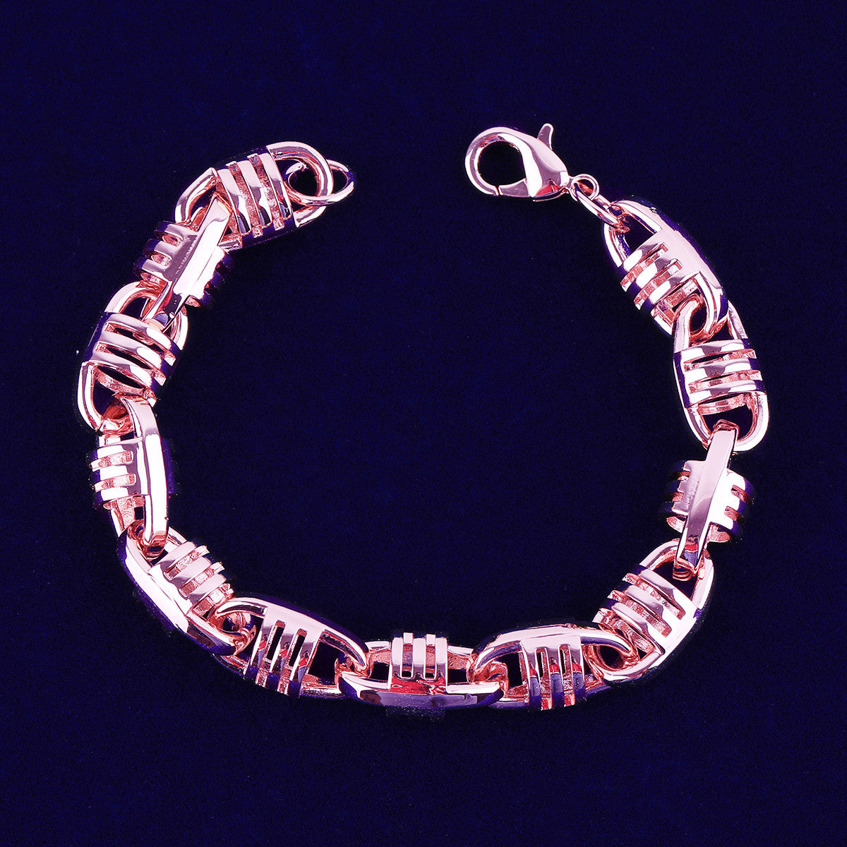 Chain Gang | 24k 925 Silver Rose Gold Luxury Designer Chain Link Hip Hop Bracelet