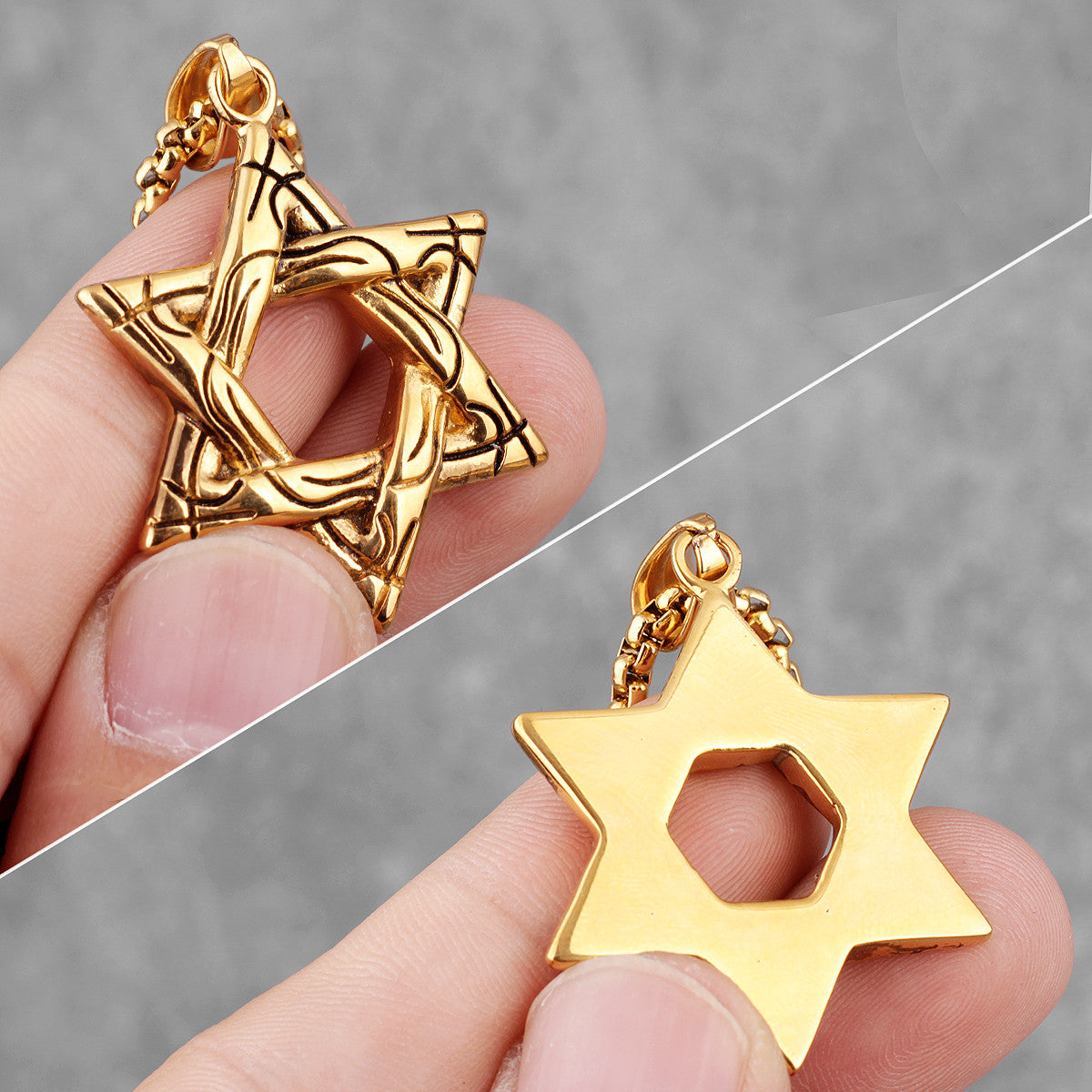 Judaism Hexagram | 14k Gold Over No Fade Stainless Steel Star Of David Spiritual Pendant