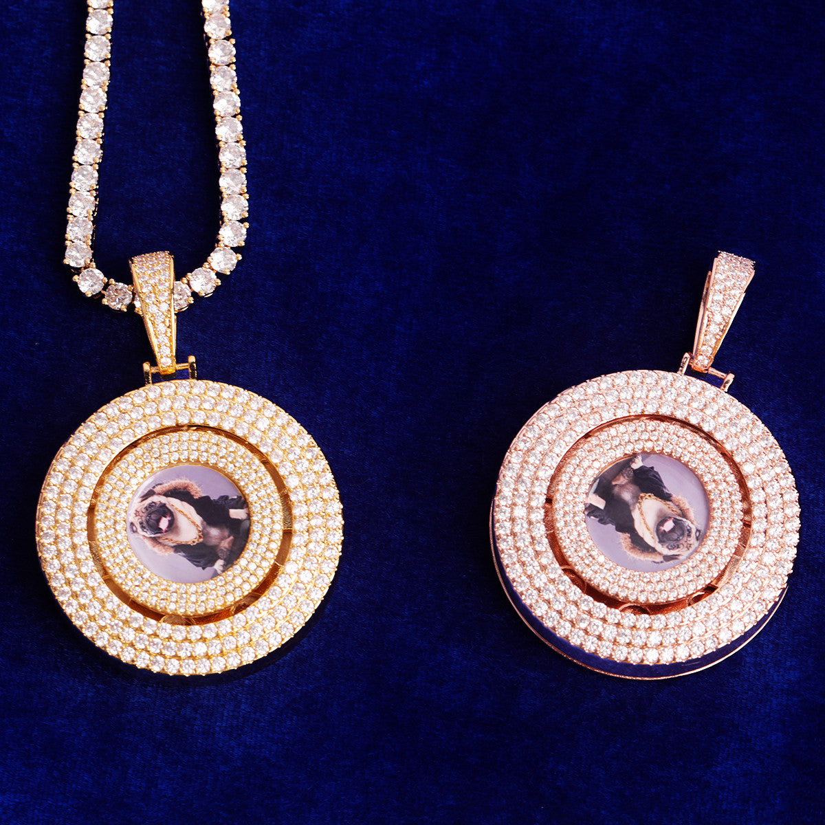 Rotating Vibes II | Custom Spinning Iced Blinged Out Photo Picture Pendant