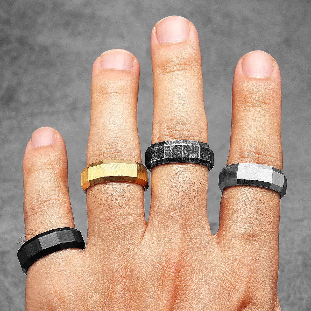 Geometric | 316L No Fade Stainless Steel Rotating Lug Nut Rings