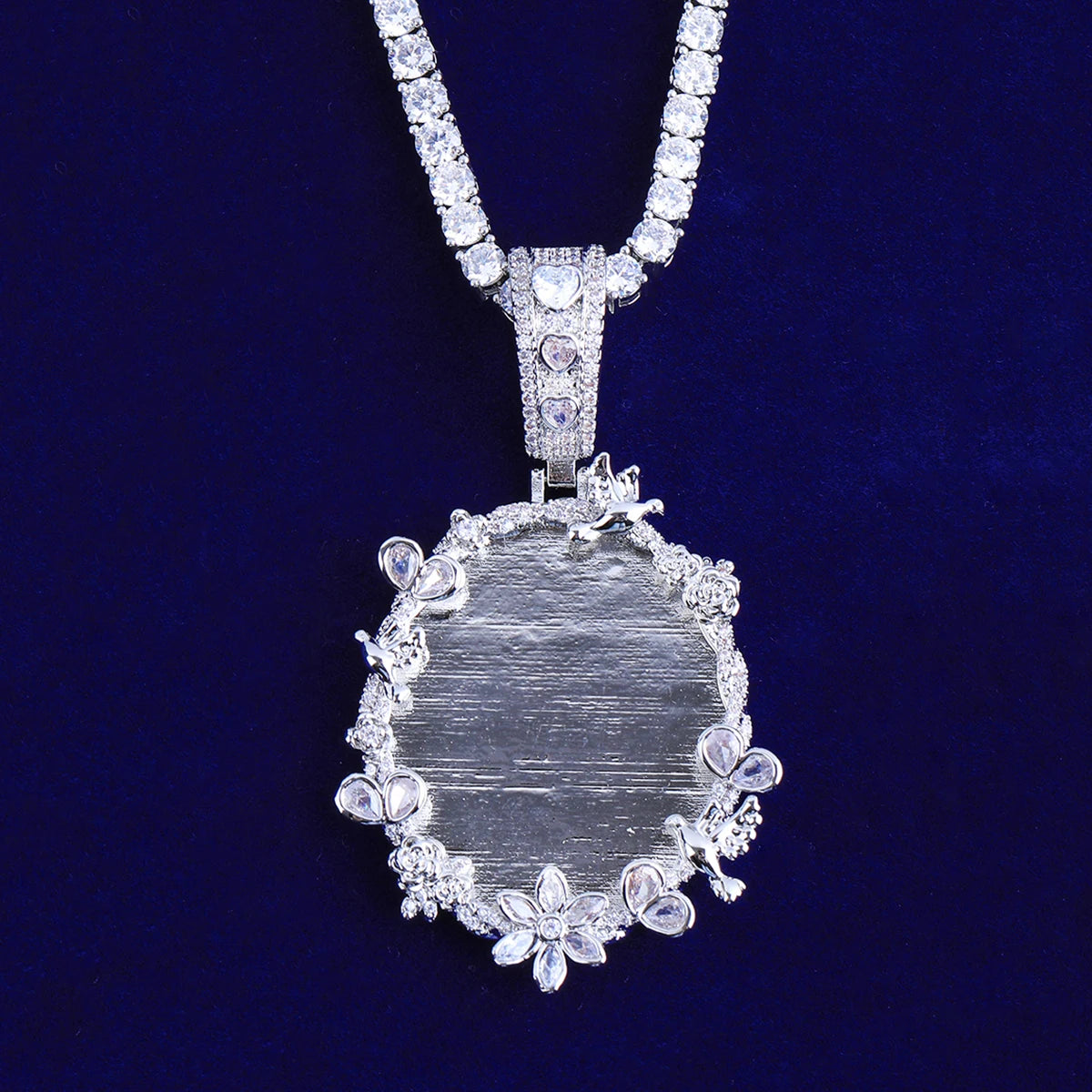 Mirror Mirror | VVS Diamond CZ Custom Photo Picture Pendant Chain Necklace